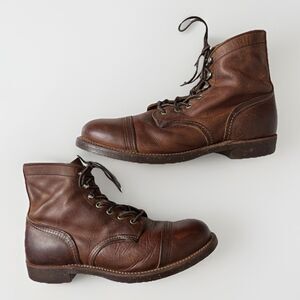 Size 9D- Red Wing Iron Ranger 8115 Copper Rough & Tough Men Boots Cork Amber